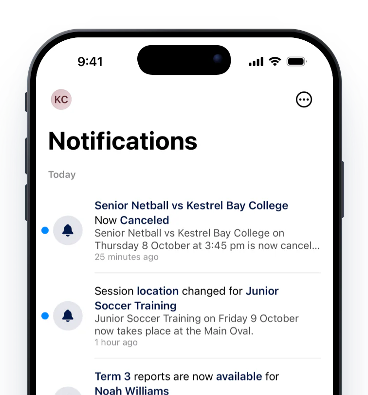 The Notifications tab with Clipboard session changes, a TASS report notice and an illness report